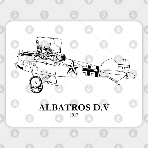 Albatros D.V World War I Fighter Plane Sticker by Lakeric